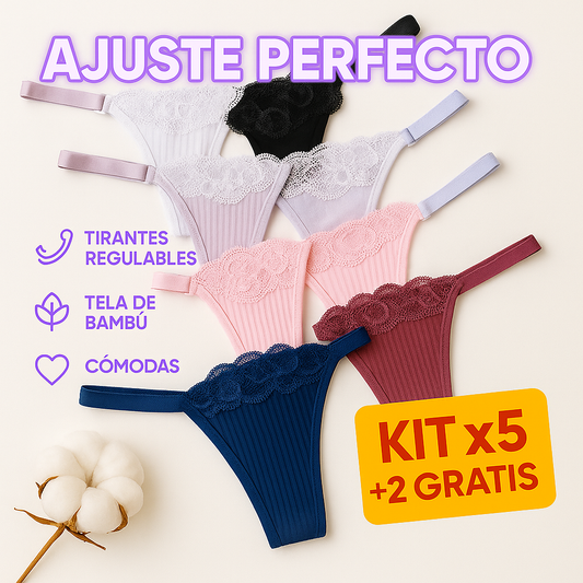 🙋🏻‍♀️LENCERÍA EN BRAGAS DE BAMBÚ GRADUABLES🥰¡KITx5 + 2 GRATIS!
