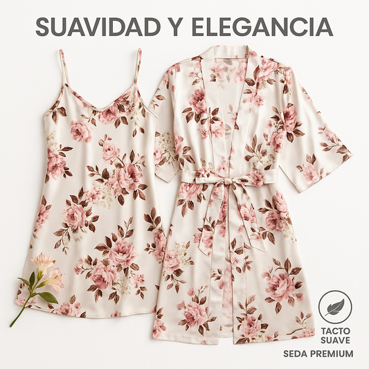 💁🏻‍♀️CONJUNTO DE PIJAMA EN SEDA 2 PIEZAS😍